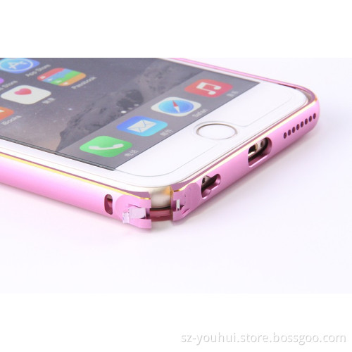 Manufacturer aluminum bumper + PU leather back cover cellphone case for iPhone 6s plus